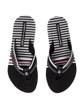 Tongs Tommy Hilfiger Stripy Noire pour Femme