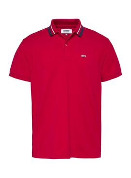 Polo Tommy Jeans Classic Rouge pour Homme