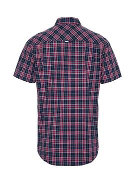Chemise Tommy Jeans Check Rouge pour Homme