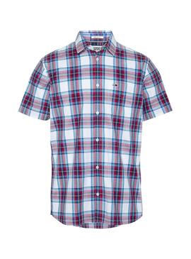 Chemise Tommy Jeans Check Blanc pour Homme