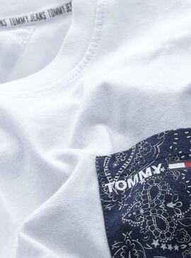 T-Shirt Tommy Jeans Pocket Blanc pour Homme