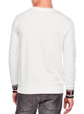 Sweat Jacquard G-Star Blanc pour Homme