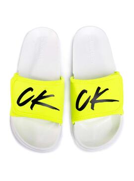 Flip Flops Calvin Klein CK Wave Jaune pour Homme