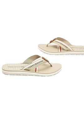 Flip flops Tommy Hilfiger Stripy Beige pour Femme