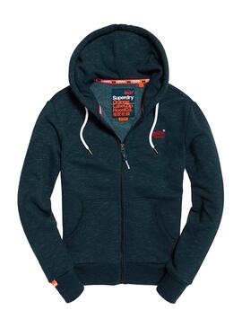 Sweat Superdry Orange Label Bleu pour Homme