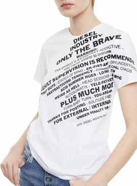 T-Shirt Diesel Sily Blanc pour Femme
