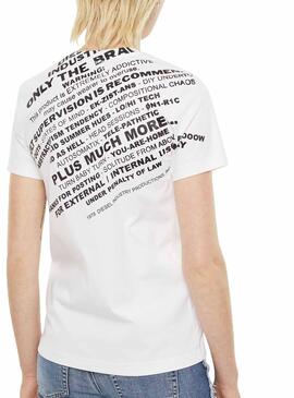 T-Shirt Diesel Sily Blanc pour Femme