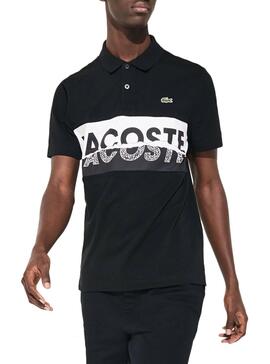 Polo Lacoste Fissure Noire pour Homme