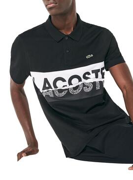 Polo Lacoste Fissure Noire pour Homme