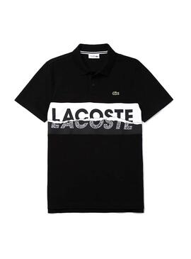 Polo Lacoste Fissure Noire pour Homme