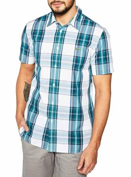 Chemise Lacoste manches courtes Vert pour Homme