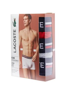 Slip Lacoste Boxer Tricolore pour Homme