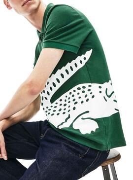 Polo Lacoste Maxi Croco Vert pour Homme