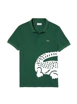 Polo Lacoste Maxi Croco Vert pour Homme