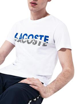 T-Shirt Lacoste Fissure Blanc pour Homme