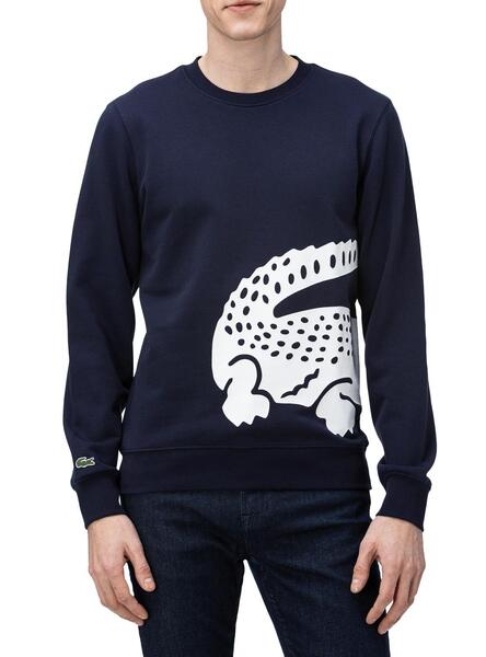Loose Fit Pull Lacoste Homme Gros Crocodile Gros Pull Lacoste