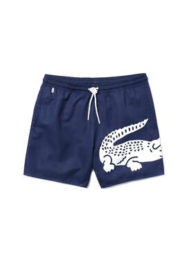 Slip de bain Lacoste Maxi Croco Bleu pour Homme