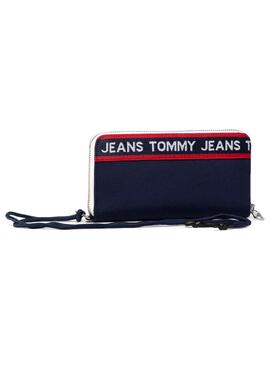 Portefeuille Logo Tommy Jeans Tape Bleu pour Femme