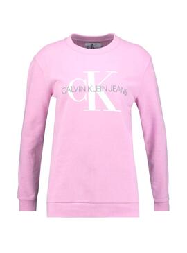 Sweat Calvin Klein Monogram Logo Rose Femme