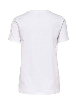 T-Shirt Only Chine Blanc pour Femme