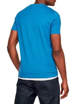 T-Shirt G-Star Raw Text Bleu pour Homme