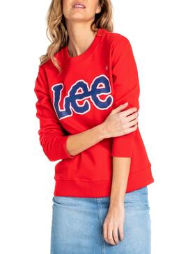 Sweat Lee Logo Rouge Femme