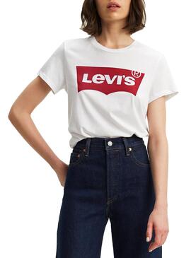 T-Shirt Levis Perfect Tee Large Blanc pour Femme