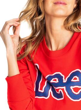 Sweat Lee Logo Rouge Femme