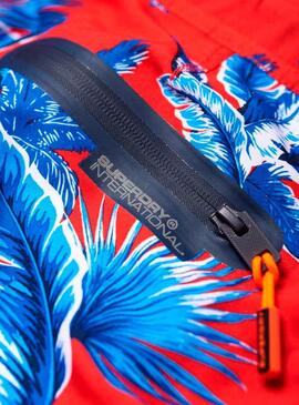 Slip de bain Superdry International Palm Rouge Homme