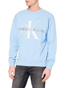 Sweat Calvin Klein Jeans Vegetal Bleu Homme