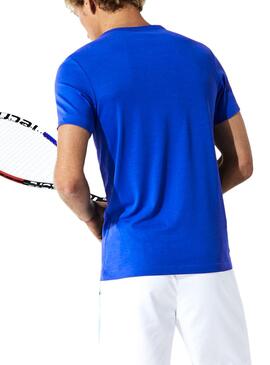 T-Shirt Lacoste Croco Bleu Cobalto pour Homme