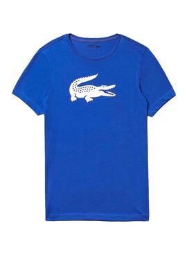 T-Shirt Lacoste Croco Bleu Cobalto pour Homme