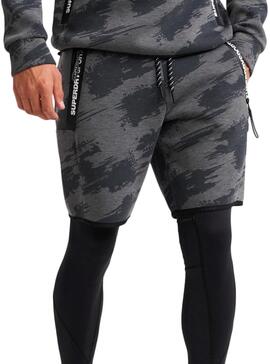 Bermuda Superdry Core Gym Camouflage Gris Homme
