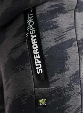 Bermuda Superdry Core Gym Camouflage Gris Homme