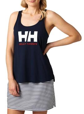T-Shirt Helly Hansen Logo Bleu Marine pour Femme