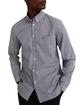 Chemise Lacoste Rayures Slim Bleu pour Homme