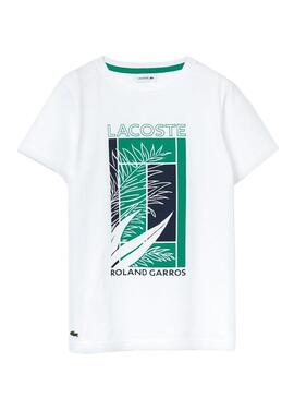 T-Shirt Lacoste Roland Garros Blanc Homme