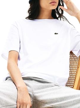 T-Shirt Lacoste surdimensionné Blanc pour Femme