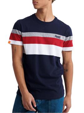 T-Shirt Superdry Classic Stripe Bleu Marine Homme