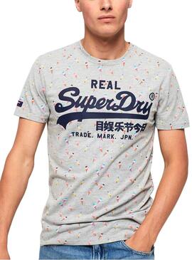 T-Shirt Superdry Vintage Logo Gris pour Homme