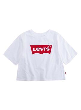 T-Shirt Levis Cropped Blanc pour Fille