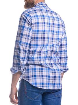 Chemise El Pulpo Pop Tartan Bleu pour Homme