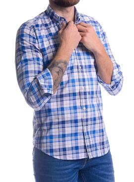 Chemise El Pulpo Pop Tartan Bleu pour Homme