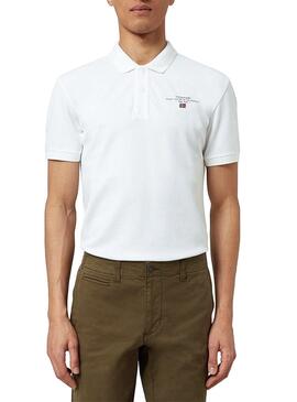 Polo Napapijri Elbas Blanc pour Homme