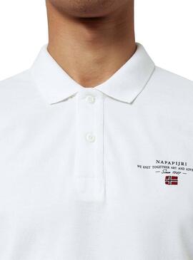 Polo Napapijri Elbas Blanc pour Homme