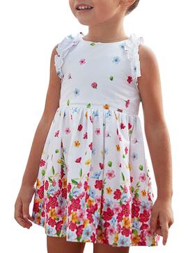 Robe Mayoral Flores Blanc pour Fille