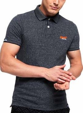 Polo Superdry Marbled Gris pour Homme