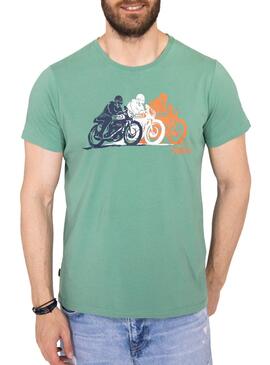 T-Shirt Norton Weiss Vert pour Homme