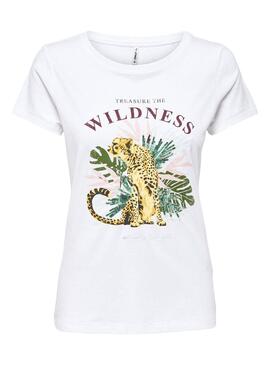 T-Shirt Only Lena Wild Blanc pour Femme