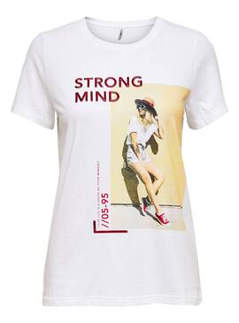 T-Shirt Only Kia Strong Blanc pour Femme